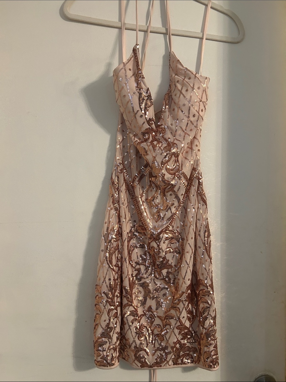 Windsor Rose Gold Sequin Mini Dress